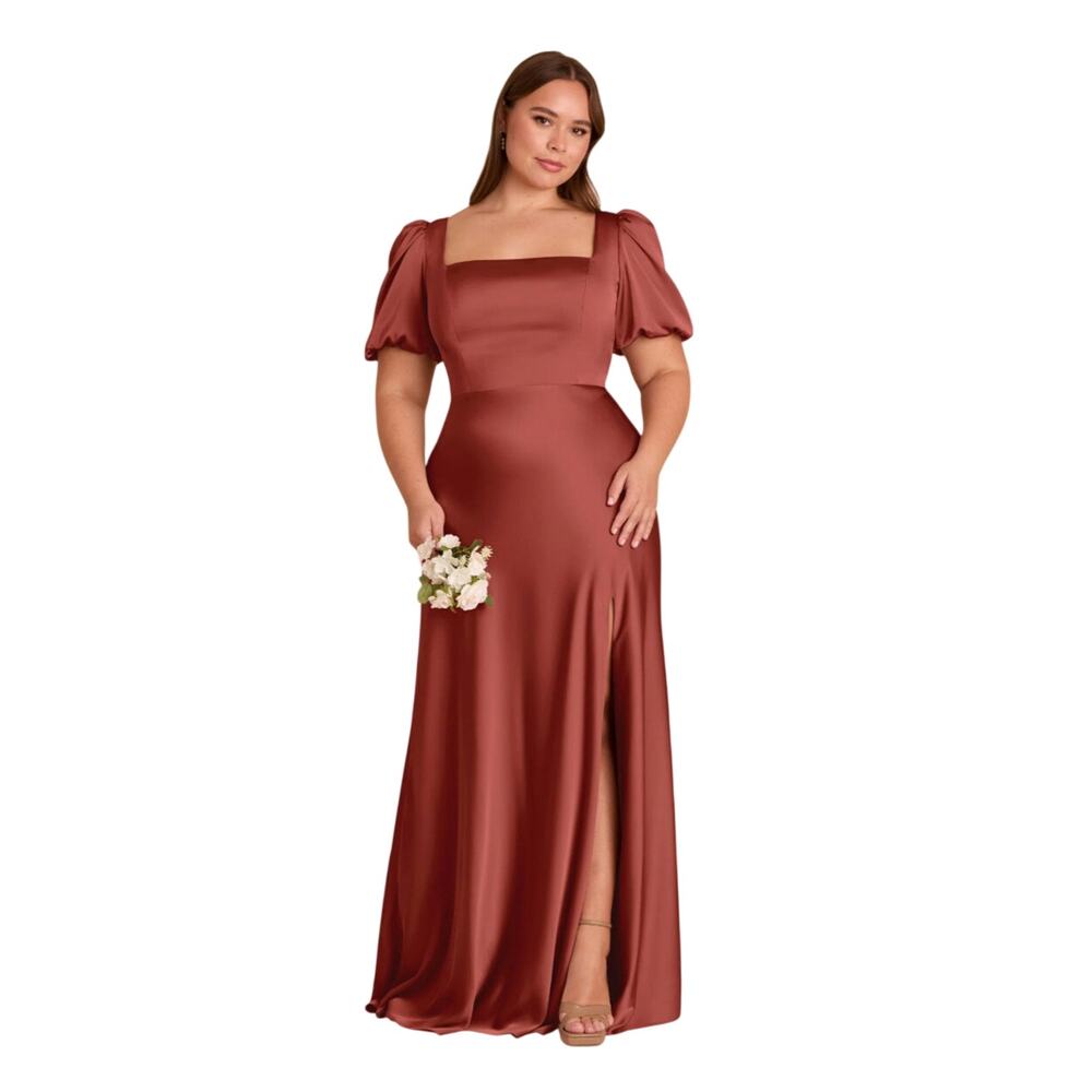Birdy Grey Judy Dress Matte Satin Spice Bridesmaid Formal Wedding size XL